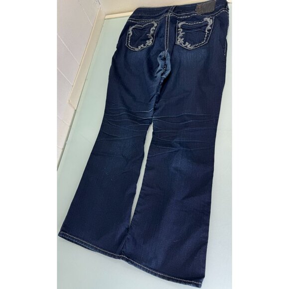 Silver Suki Jeans Women's 29X30 Bootcut Flare Leg Dark Wash Stretch Y2K - Picture 2 of 12
